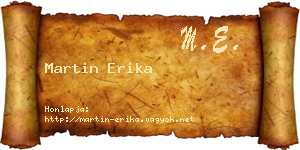 Martin Erika névjegykártya